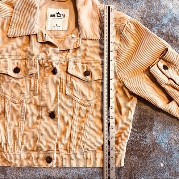 VTG Hollister corduroy jacket cropped Y2K beige button close country western S - Picture 9 of 9